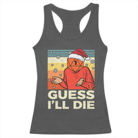 Funny Christmas Rpg Gamer Racerback Tank Top Guess l Will Die Retro Dice Santa Hat - Wonder Print Shop