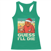 Funny Christmas Rpg Gamer Racerback Tank Top Guess l Will Die Retro Dice Santa Hat - Wonder Print Shop