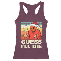 Funny Christmas Rpg Gamer Racerback Tank Top Guess l Will Die Retro Dice Santa Hat - Wonder Print Shop