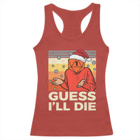 Funny Christmas Rpg Gamer Racerback Tank Top Guess l Will Die Retro Dice Santa Hat - Wonder Print Shop