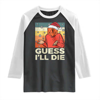 Funny Christmas Rpg Gamer Raglan Shirt Guess l Will Die Retro Dice Santa Hat - Wonder Print Shop