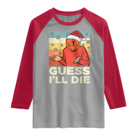 Funny Christmas Rpg Gamer Raglan Shirt Guess l Will Die Retro Dice Santa Hat - Wonder Print Shop