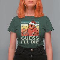 Funny Christmas Rpg Gamer T Shirt For Women Guess l Will Die Retro Dice Santa Hat - Wonder Print Shop