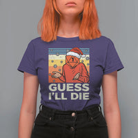 Funny Christmas Rpg Gamer T Shirt For Women Guess l Will Die Retro Dice Santa Hat - Wonder Print Shop