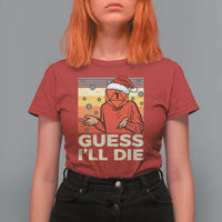 Funny Christmas Rpg Gamer T Shirt For Women Guess l Will Die Retro Dice Santa Hat - Wonder Print Shop
