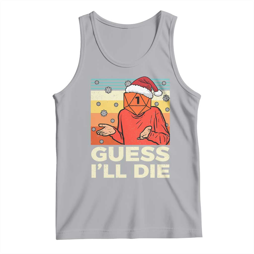 Funny Christmas Rpg Gamer Tank Top Guess l Will Die Retro Dice Santa Hat - Wonder Print Shop