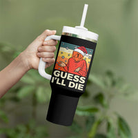 Funny Christmas Rpg Gamer Tumbler With Handle Guess l Will Die Retro Dice Santa Hat - Wonder Print Shop