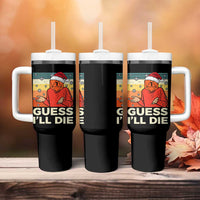 Funny Christmas Rpg Gamer Tumbler With Handle Guess l Will Die Retro Dice Santa Hat - Wonder Print Shop