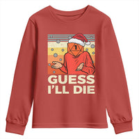 Funny Christmas Rpg Gamer Youth Sweatshirt Guess l Will Die Retro Dice Santa Hat - Wonder Print Shop