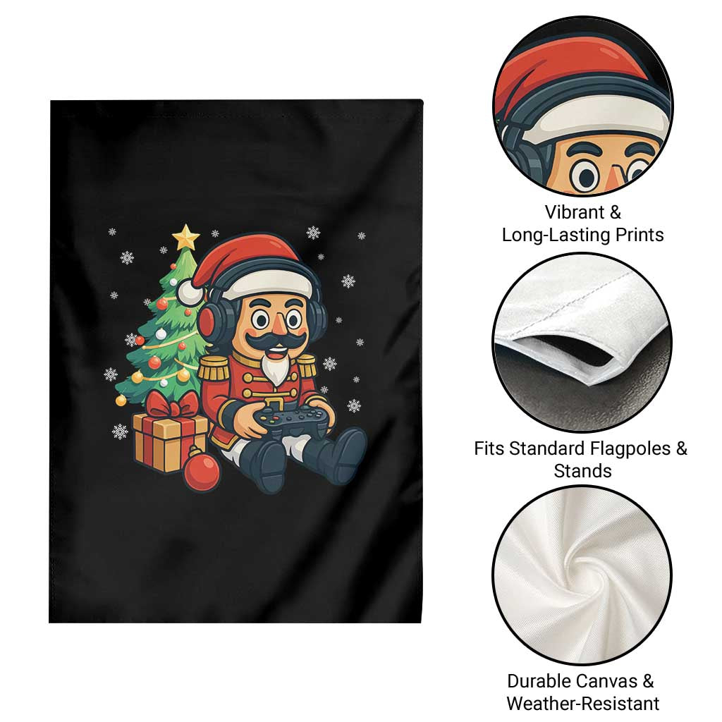 Funny Christmas Video Game Nutcracker Xmas Tree Gamer Garden Flag - Wonder Print Shop