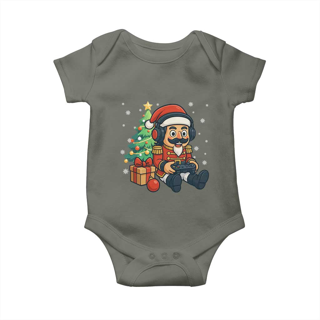 Funny Christmas Video Game Nutcracker Xmas Tree Gamer Baby Onesie - Wonder Print Shop
