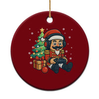 Funny Christmas Video Game Nutcracker Xmas Tree Gamer Ceramic Ornament - Wonder Print Shop