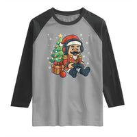 Funny Christmas Video Game Nutcracker Xmas Tree Gamer Raglan Shirt - Wonder Print Shop