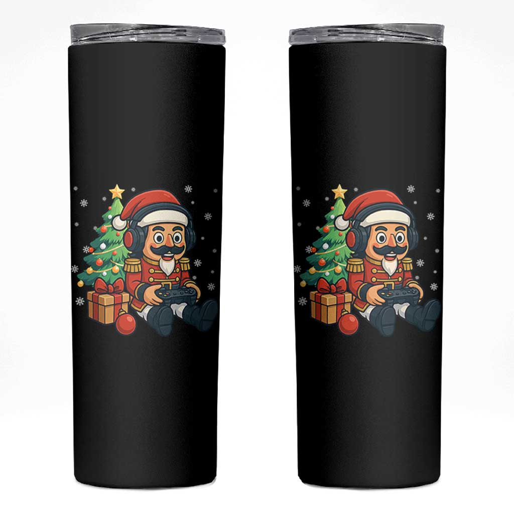 Funny Christmas Video Game Nutcracker Xmas Tree Gamer Skinny Tumbler - Wonder Print Shop
