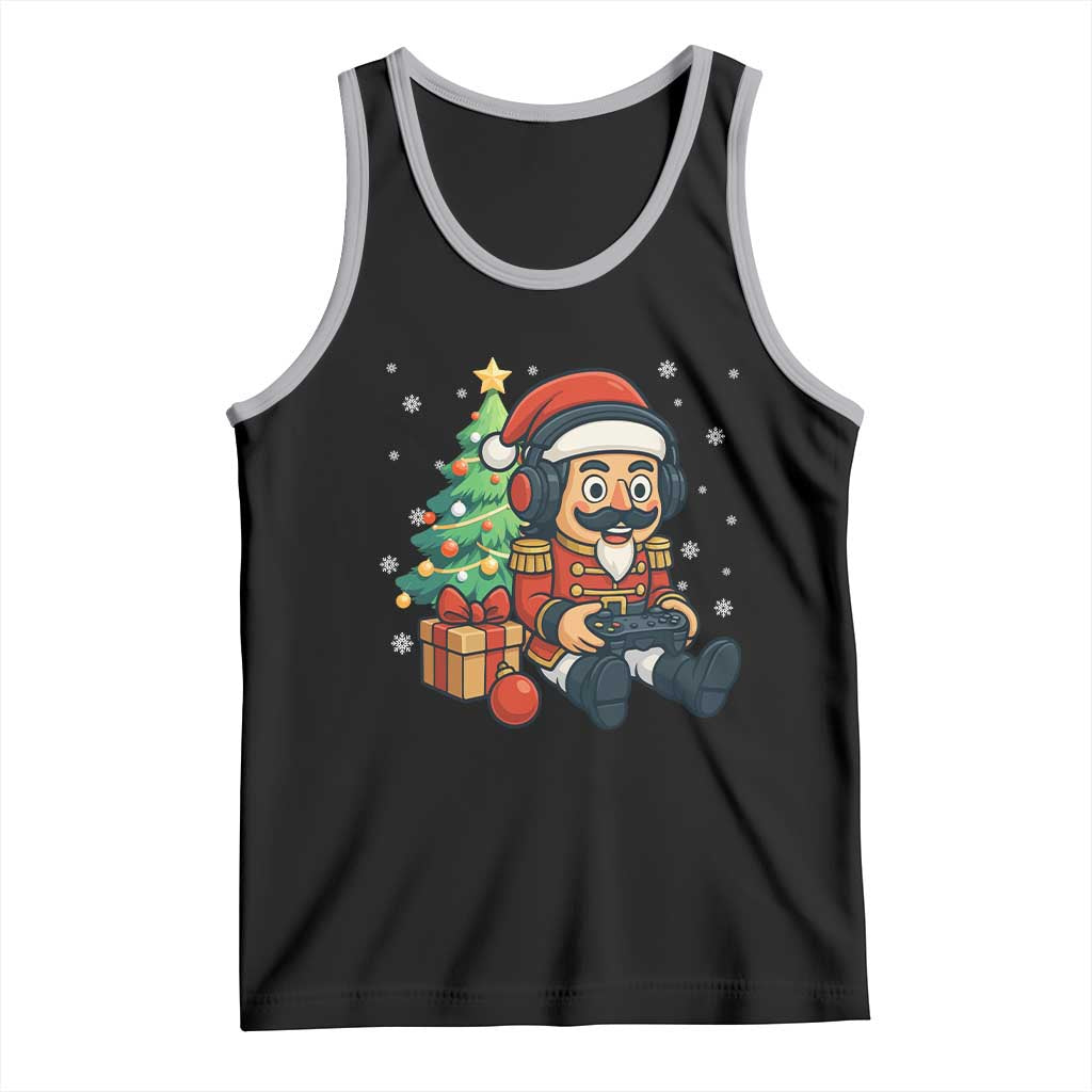 Funny Christmas Video Game Nutcracker Xmas Tree Gamer Tank Top - Wonder Print Shop