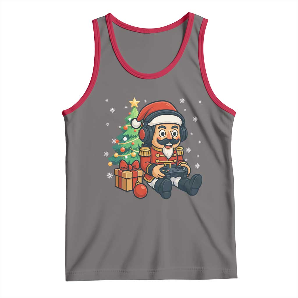 Funny Christmas Video Game Nutcracker Xmas Tree Gamer Tank Top - Wonder Print Shop