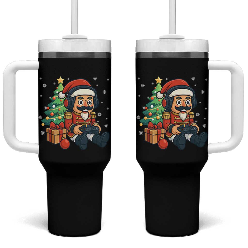 Funny Christmas Video Game Nutcracker Xmas Tree Gamer Tumbler With Handle - Wonder Print Shop