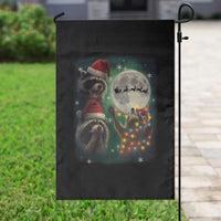 Funny Three Raccoons With The Moon Christmas Garden Flag Santa Sleigh - Wonder Print Shop