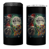 Funny Three Raccoons With The Moon Christmas 4 in 1 Can Cooler Tumbler Santa Sleigh - Wonder Print Shop