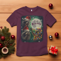 Funny Three Raccoons With The Moon Christmas T Shirt Santa Sleigh - Wonder Print Shop