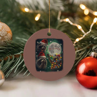 Funny Three Raccoons With The Moon Christmas Ceramic Ornament Santa Sleigh - Wonder Print Shop