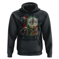 Funny Three Raccoons With The Moon Christmas Hoodie Santa Sleigh - Wonder Print Shop