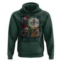 Funny Three Raccoons With The Moon Christmas Hoodie Santa Sleigh - Wonder Print Shop