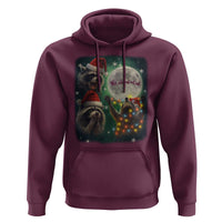 Funny Three Raccoons With The Moon Christmas Hoodie Santa Sleigh - Wonder Print Shop