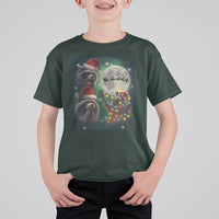 Funny Three Raccoons With The Moon Christmas T Shirt For Kid Santa Sleigh - Wonder Print Shop