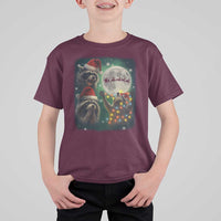 Funny Three Raccoons With The Moon Christmas T Shirt For Kid Santa Sleigh - Wonder Print Shop