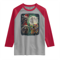 Funny Three Raccoons With The Moon Christmas Raglan Shirt Santa Sleigh - Wonder Print Shop