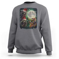 Funny Three Raccoons With The Moon Christmas Sweatshirt Santa Sleigh - Wonder Print Shop