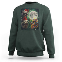 Funny Three Raccoons With The Moon Christmas Sweatshirt Santa Sleigh - Wonder Print Shop