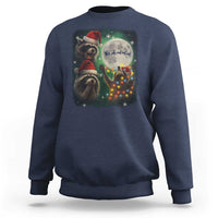 Funny Three Raccoons With The Moon Christmas Sweatshirt Santa Sleigh - Wonder Print Shop