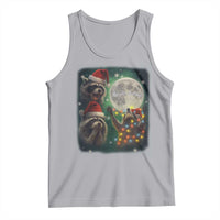 Funny Three Raccoons With The Moon Christmas Tank Top Santa Sleigh - Wonder Print Shop