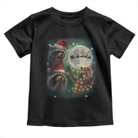 Funny Three Raccoons With The Moon Christmas Toddler T Shirt Santa Sleigh - Wonder Print Shop