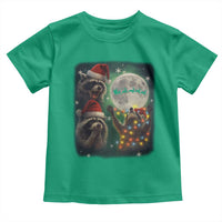 Funny Three Raccoons With The Moon Christmas Toddler T Shirt Santa Sleigh - Wonder Print Shop