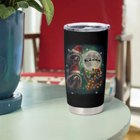 Funny Three Raccoons With The Moon Christmas Tumbler Cup Santa Sleigh - Wonder Print Shop