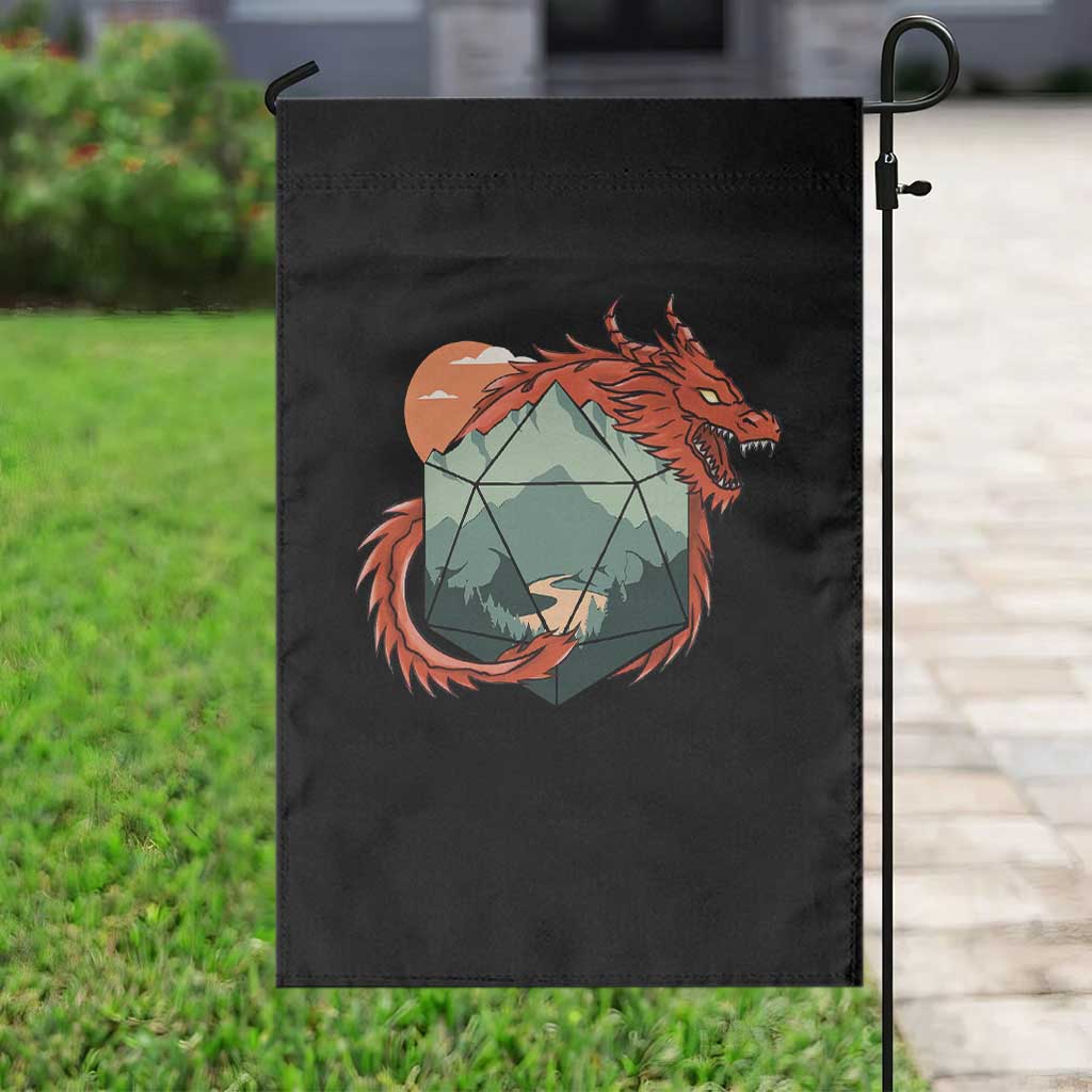 Funny Dragon Tabletop RPG Dice Game Garden Flag