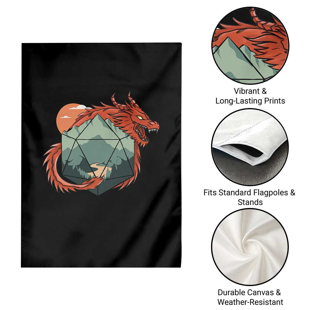 Funny Dragon Tabletop RPG Dice Game Garden Flag