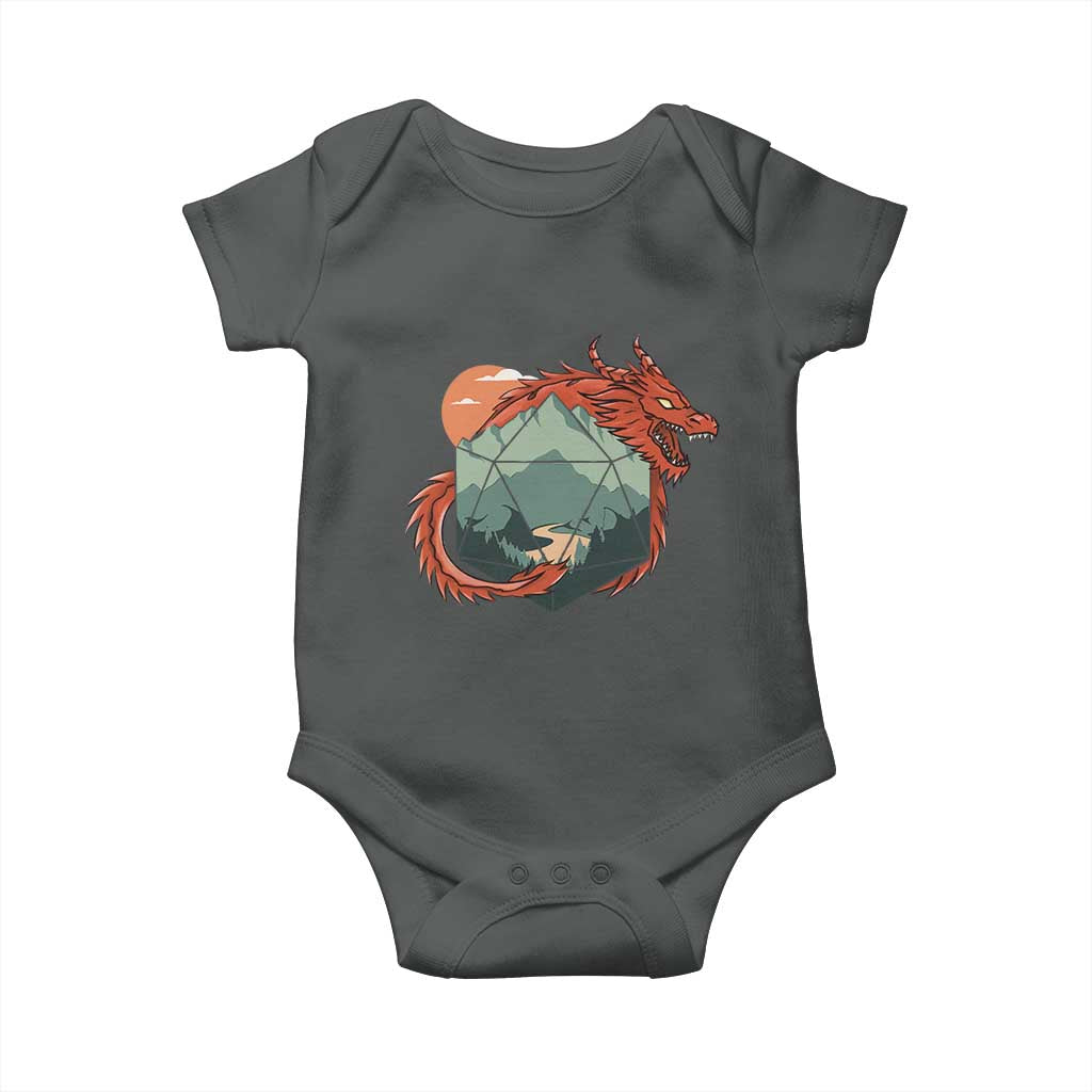 Funny Dragon Tabletop RPG Dice Game Baby Onesie