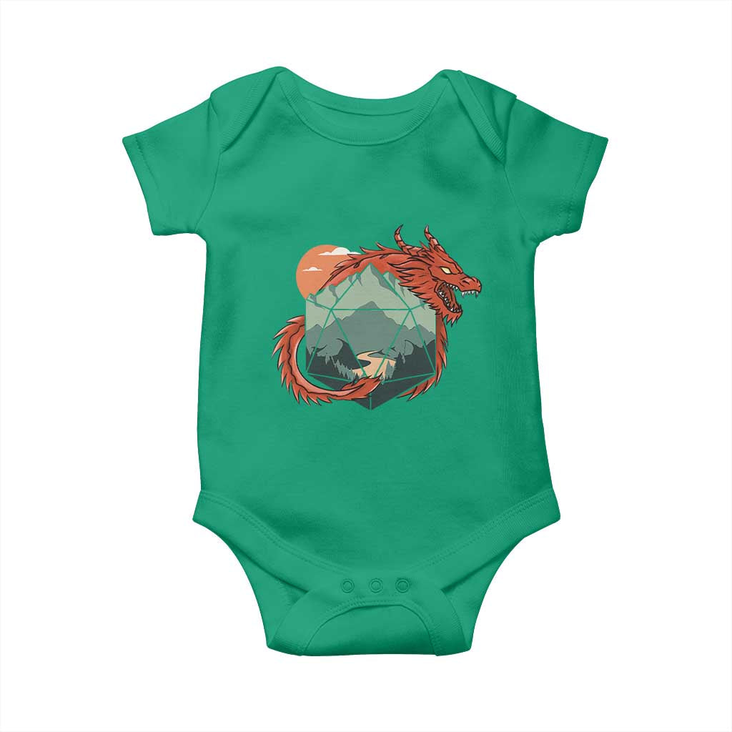 Funny Dragon Tabletop RPG Dice Game Baby Onesie
