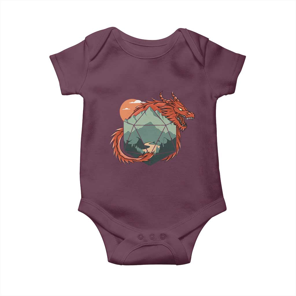 Funny Dragon Tabletop RPG Dice Game Baby Onesie