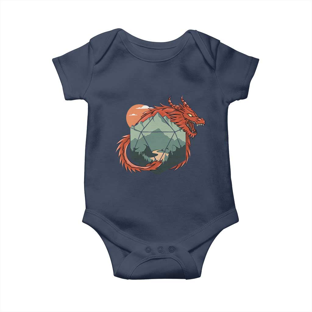 Funny Dragon Tabletop RPG Dice Game Baby Onesie