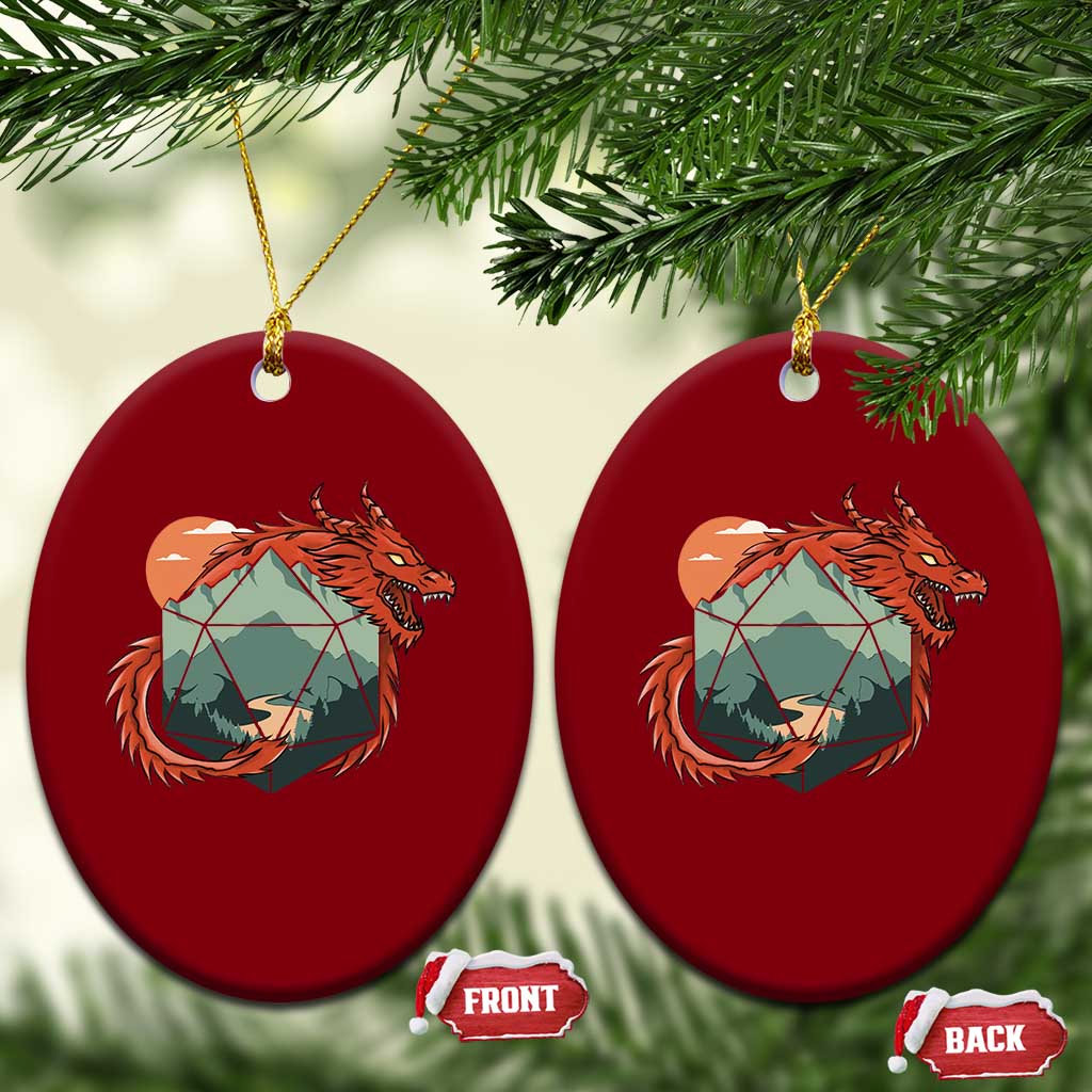 Funny Dragon Tabletop RPG Dice Game Ceramic Ornament