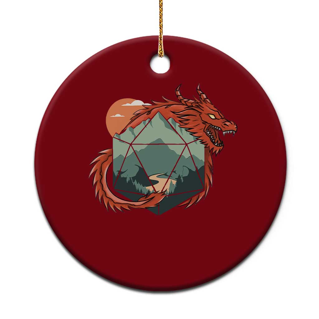 Funny Dragon Tabletop RPG Dice Game Ceramic Ornament