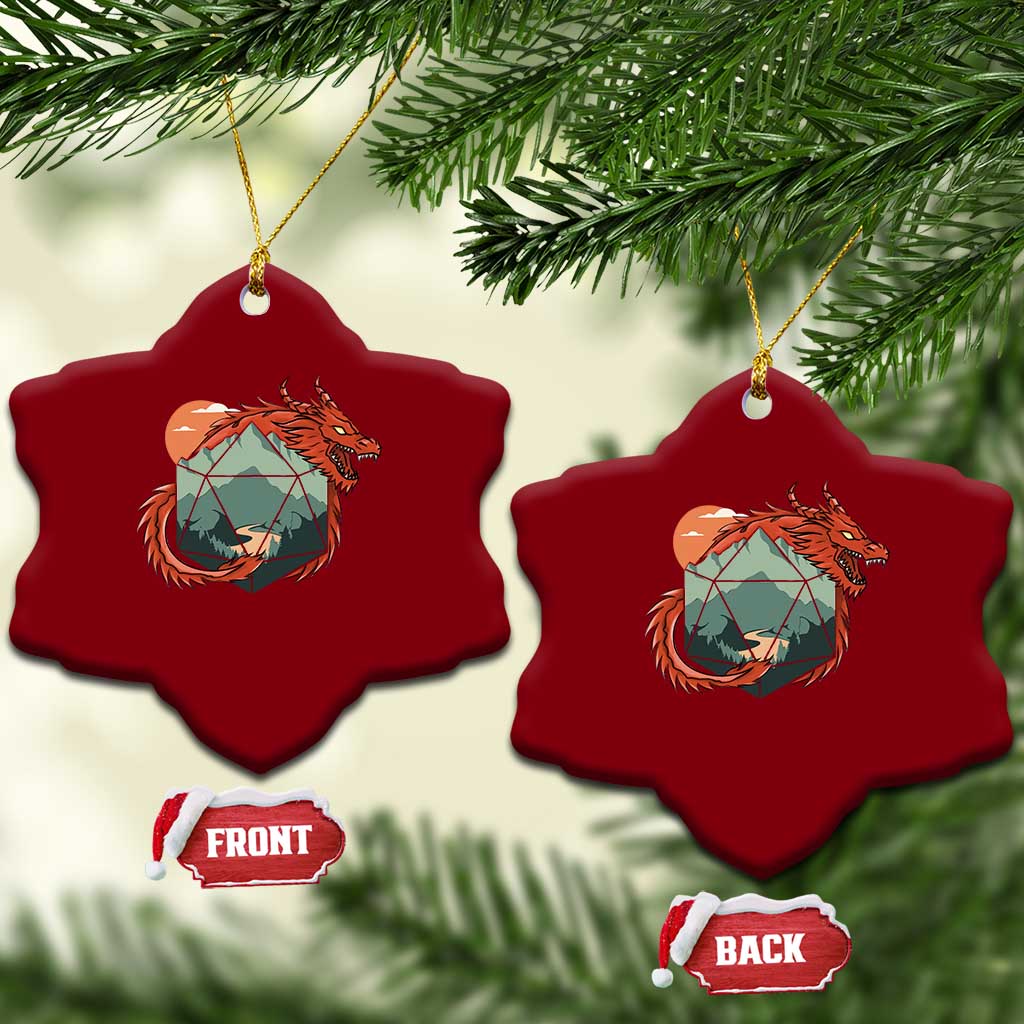 Funny Dragon Tabletop RPG Dice Game Ceramic Ornament