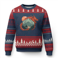 Funny Dragon Tabletop RPG Dice Game Ugly Christmas Sweater