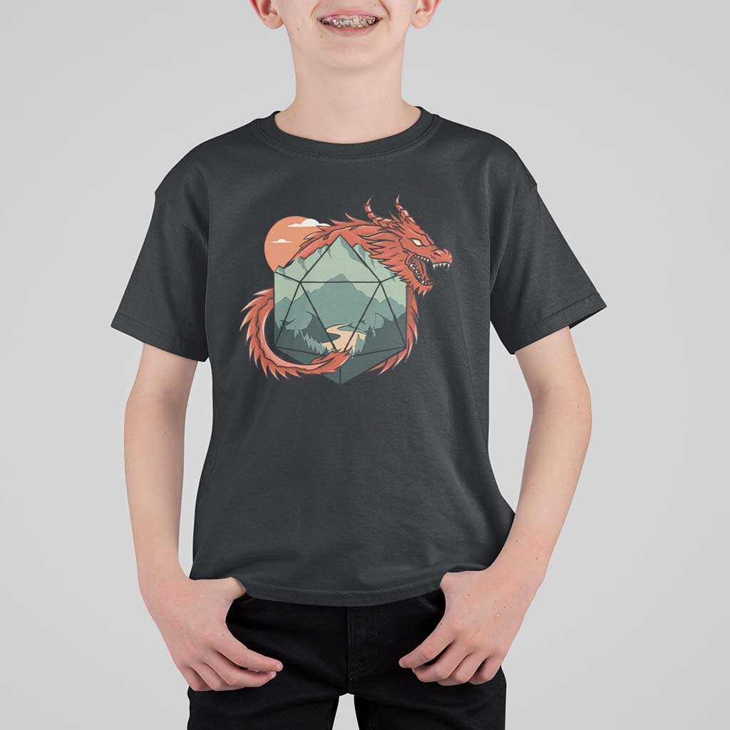 Funny Dragon Tabletop RPG Dice Game T Shirt For Kid