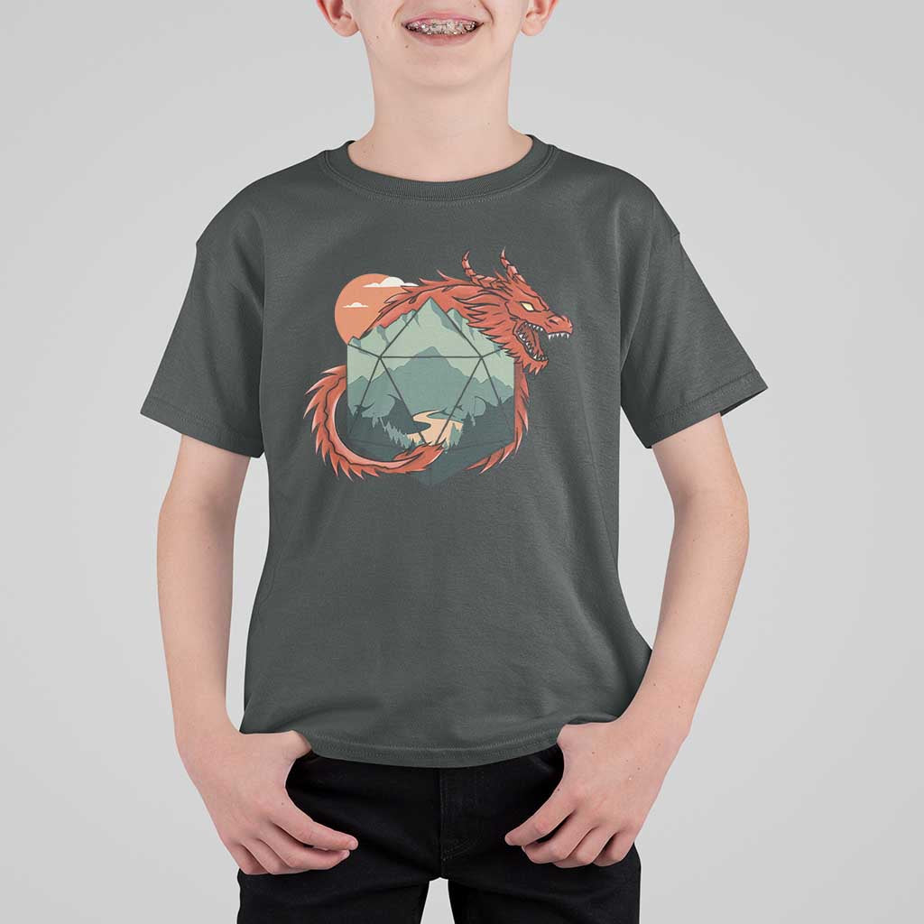 Funny Dragon Tabletop RPG Dice Game T Shirt For Kid
